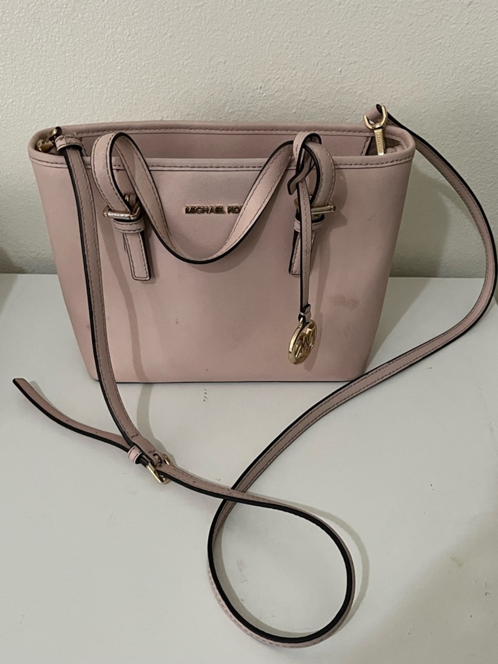 Michael Kors Blush Pink Leather Crossbody Satchel